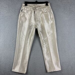 Watch LA Jeans Women’s Size 9/10 Pockets White Shiny USA Made Straight Leg